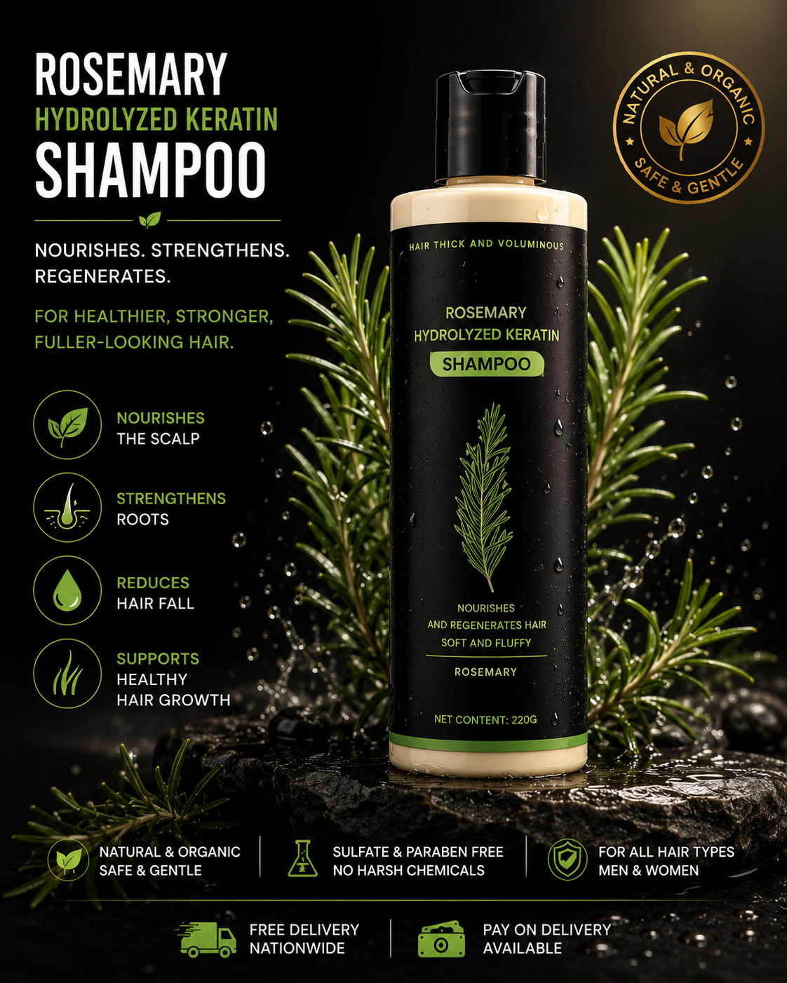 GrowThiq Organic Rosemary Shampoo