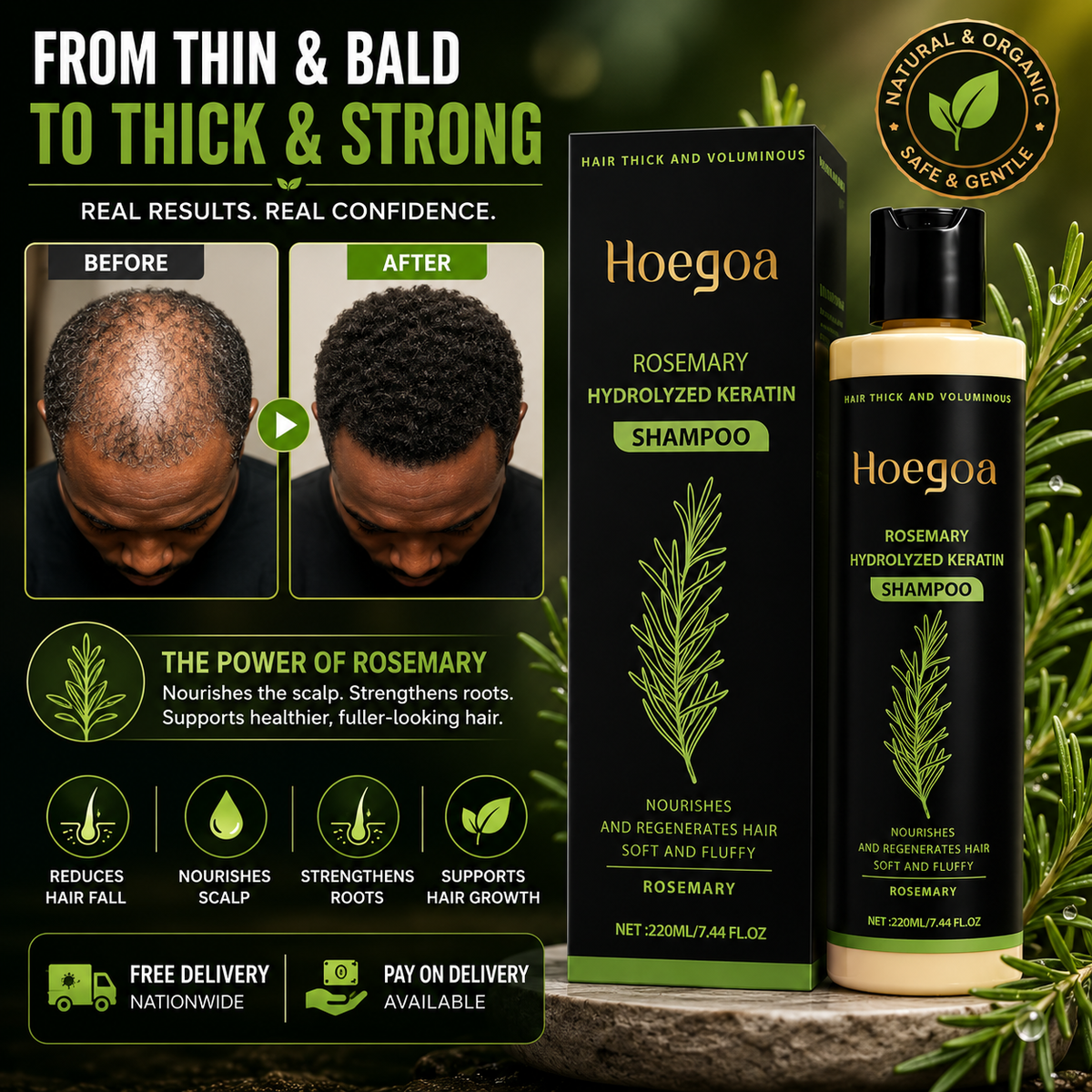 GrowThiq Organic Rosemary Shampoo